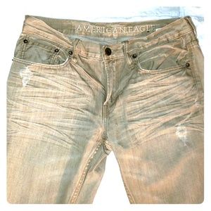 Mens Pants - Khaki Wash